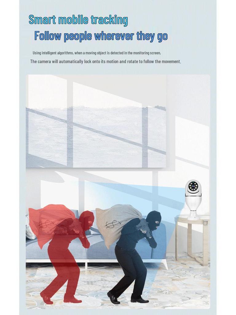 V380Pro Panoramic HD Smart Bulb Indoor Surveillance Camera