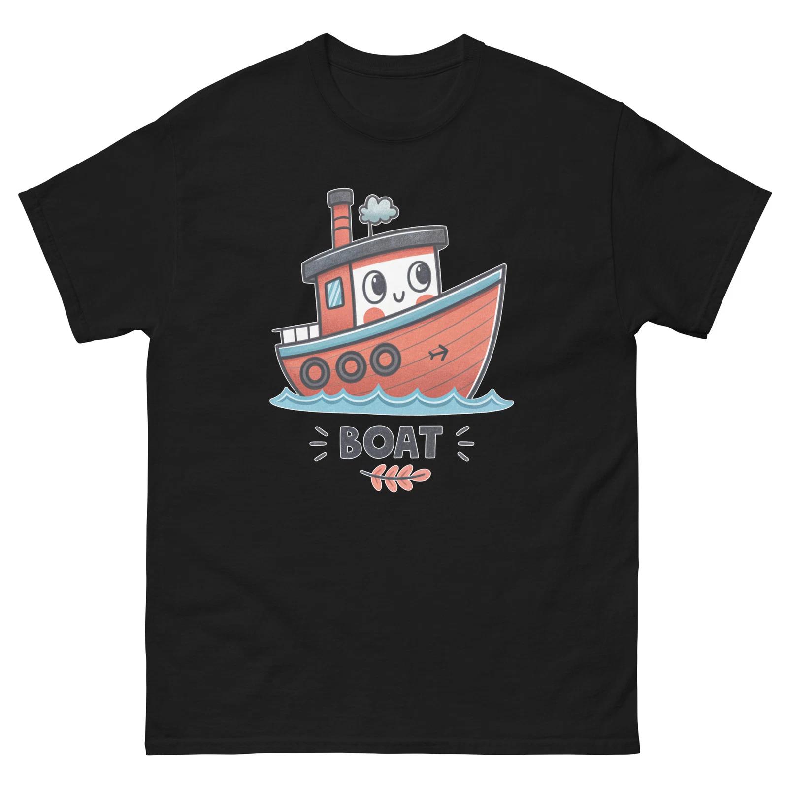 Boat Transportation Vehicle Illustration T-Shirt M