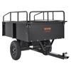 Heavy Duty ATV Trailer Steel Dump Cart, 750-Pound 15 Cubic Feet, Garden Utility Trailer with Removable Sides for Riding Lawn Mower Tractor