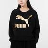 (WMNS) PUMA Classics Logo Printing Round-neck Swea Black Women's 531382-66