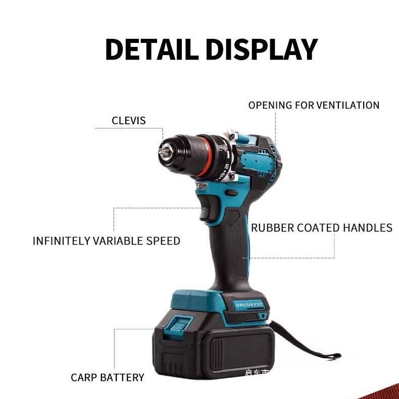 Multifunctional Brushless Hand Drill: High-Power Impact & Portable Screwdriver