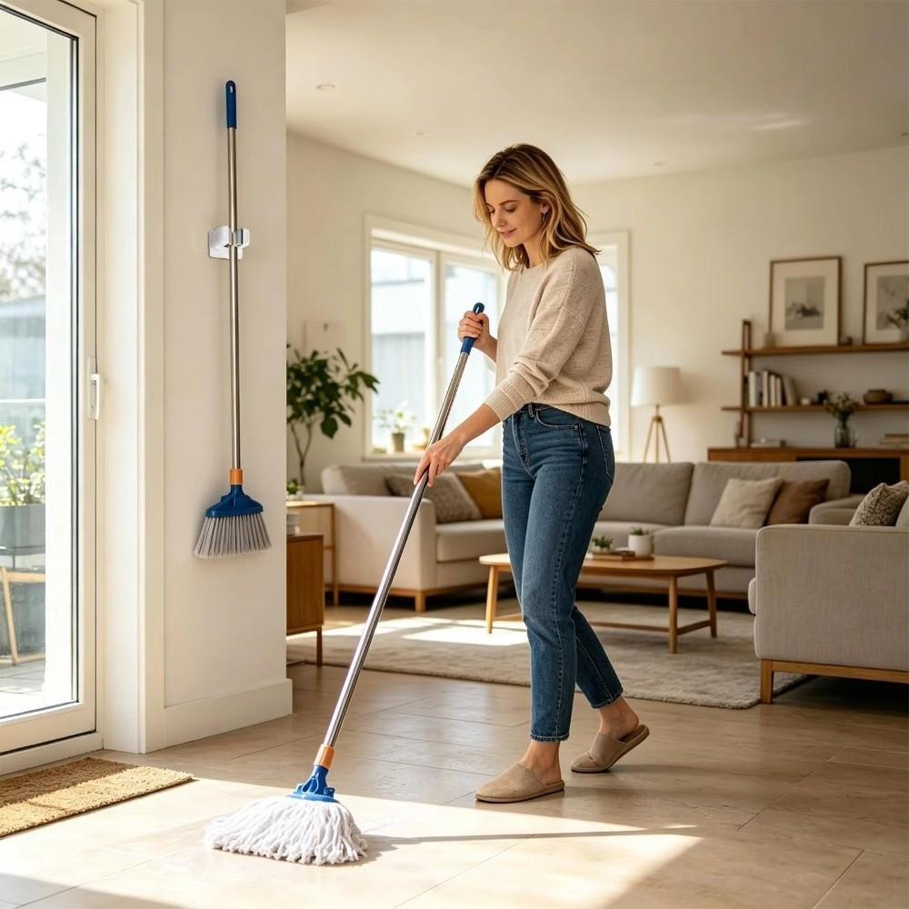 Wall Mounted Mop Holder Hook No Drill Installation Mop Clip New Mop Wall Holder Broom Storage