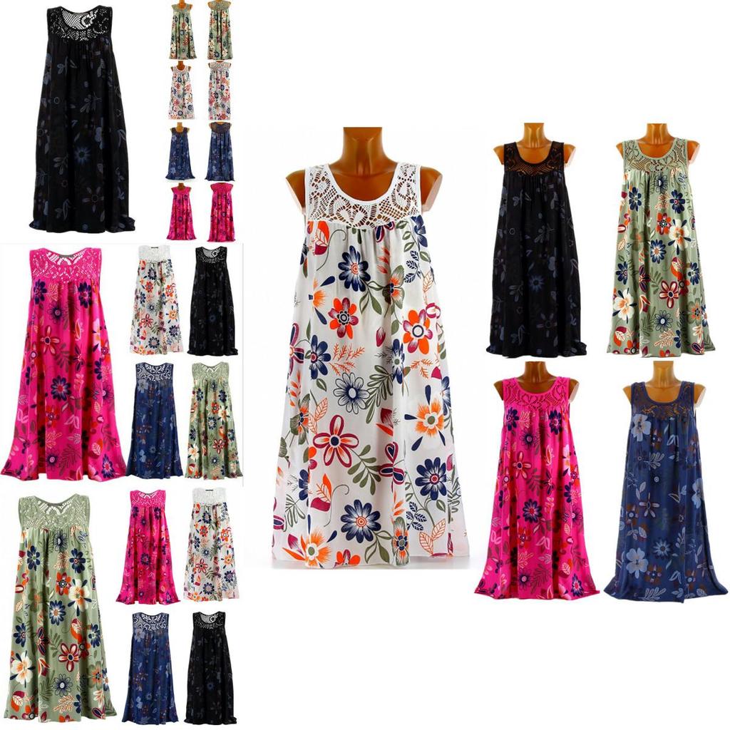Stylish Women's Summer Sleeveless Floral A Line Dress Perfect For Cocktail Parties And Beach Days