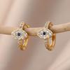 Zircon Evil Eye Earrings For Women Stainless Steel Gold Plated Turkish Pendientes Hoop Piercing Earring 2023 Goth Zircon Aretes