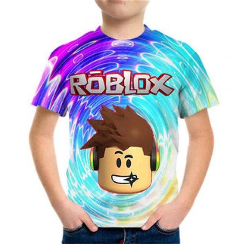 T-shirt Roblox Estiva per Ragazzi Moda Bambini T-shirt Traspirante Casual Stampa Gioco Vestiti Manica Corta Abbigliamento Bambini