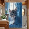 Upgrade Your Bathroom With A Waterproof Shower Curtain Featuring An Adorable Kitten For A Touch Of Playfulness And Charm