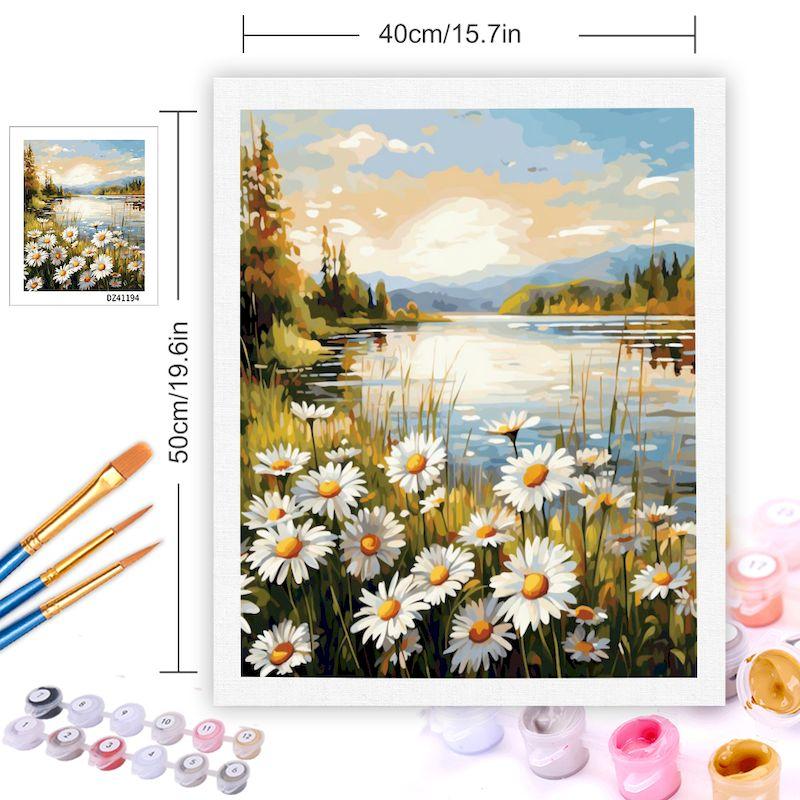 CHENISTORY Coloring By Numbers Flower Frame Painting By Numbers Landscape On Canvas DIY Home Decoration DIY Gift