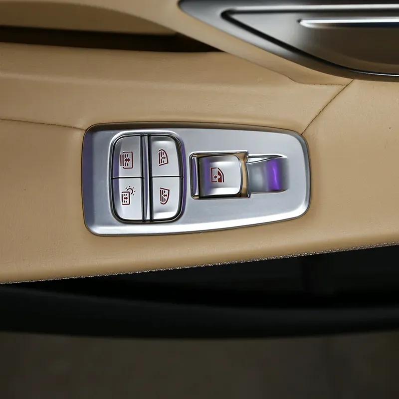 For BMW 7 Series G11 G12 2016- Car ABS Silver Color Window Lift Switch Button Control Panel Frame Cover Accessories Trim