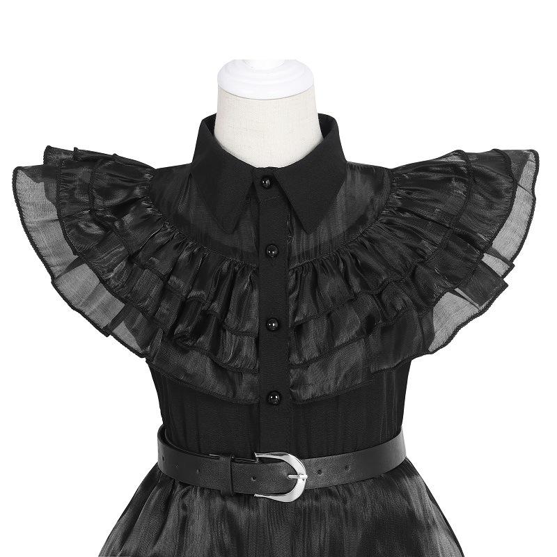 Costume da Cosplay di Halloween per Bambina Abiti Gotici Neri Costume per Bambini Carnevale Travestimento