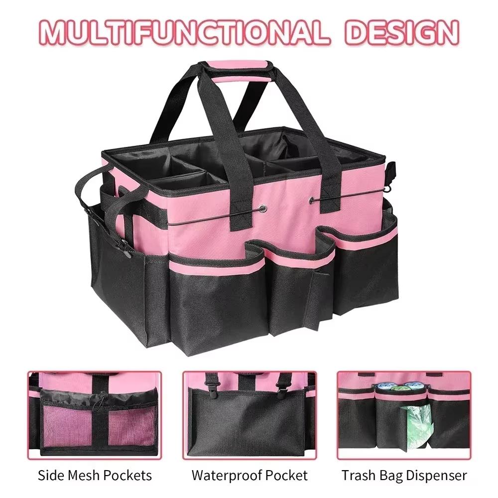 1pc Oxford Cloth Tools Storage Bag Foldable Large Capacity Cleaning Toolkit Crossbody Storage Bag With Handle Home Organizer