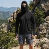 Herren Langarm Kapuzen-Outdoor-Hemd Leicht UV-Schutz Sonnenschutz Sportoberteil zum Wandern Laufen und für Freizeitkleidung