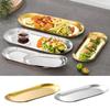 Stainless Steel BBQ Plate Mirror Shine Food Grade Dishwasher Safe Multifunctional Snack Dessert Vegetable Meal Serving