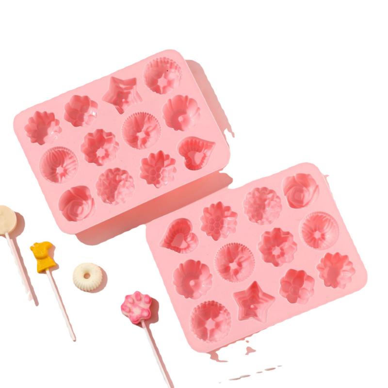 תבניות גלידת סיליקון סגנונות פרחים ופירות תבניות ג'לי תוצרת בית תבניות קירור סיליקון לבן בדרגת מזון