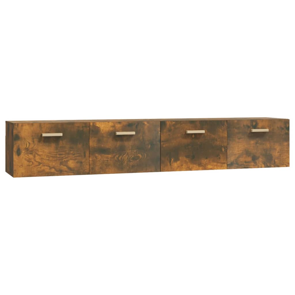 Wall Cabinets 2 Pcs Smoked Oak 100 X 36.5 X 35 Cm Wood Based Material