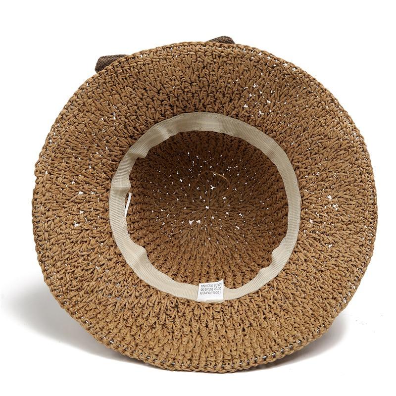 Straw Hat Women's Summer Sunshade Seaside Beach Brim Too Sunscreen Face Simple Sunshade Xiaoqing Sunshade Bow Too