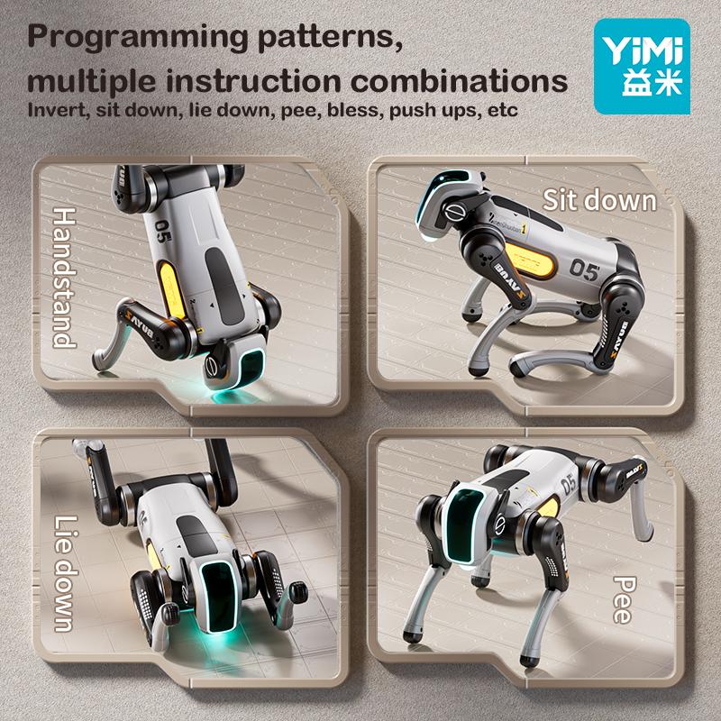 Robot Dog RC Stunt Car Toys 2.4GHZ RC Car Gesture Sensing Remote Control Car with Mecanum Wheels, LED Eyes