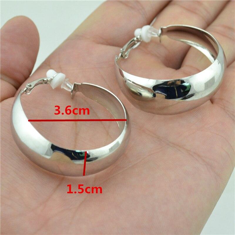 Clip On Earrings Fashionable Jewelry Women Non Pierced Chic Accessories Rose Gold Tone Loop Big Circle Statement Exaggerated Personality Ladies