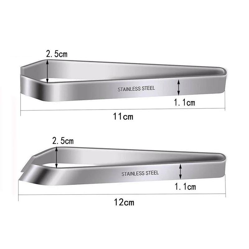 2Pcs Stainless Steel Fish Bone Tweezers Set Pincer Clip Puller Remover Tongs Kit Fish Bone Plucking Clamp Kitchen Cooking Gadget