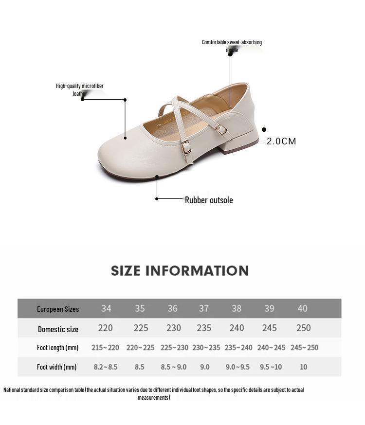 Mary Jane Thick-Soled Chunky Heel Round Toe Shoes - Women's 2023 Spring Collection, Soft-Soled, Plus Size Available.