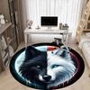 1pc Wolf Moon Office Round Area Rug, Under Office Chairs Bedroom Living Room Home Decor, Room Deco, Available in Various Sizes