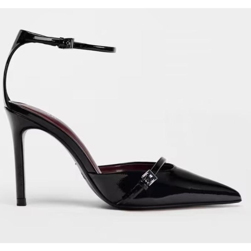 Fashion New Pointed Toe Women High Heels Fashion Designer Women Sandals Elegant Metal Decoration Street Style Mary Jane Shoes
