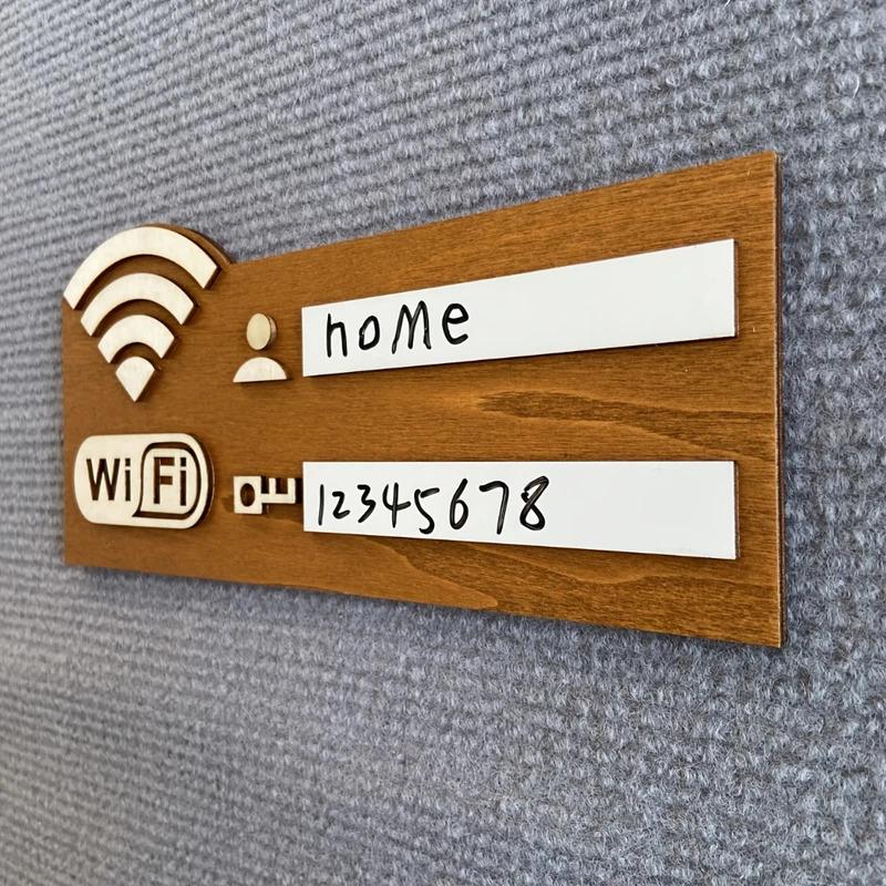 1pc Vintage Wooden Wifi Password Sign - Wall Mounted Home Decor, No Electricity Needed, Indoor/Outdoor Use, Minimalist & Durable