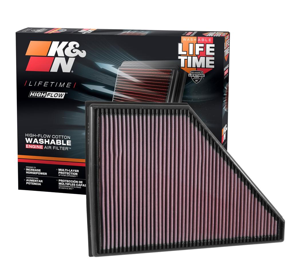 Engine Air Replacement Filter for K&N Filter High-Performance, Premium, Washable, 2017-2019 Chevrolet/GMC/Cadillac/Buick (Blazer, Traverse, Acadia,
