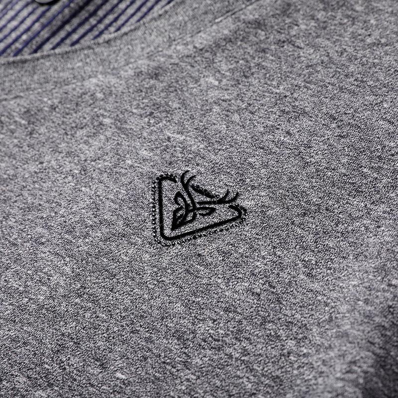 Men's Spring New Fake Two-piece Shirt Men's Lapel Cotton Solid Color Loose Loose T-shirt for Young and Middle-aged Men