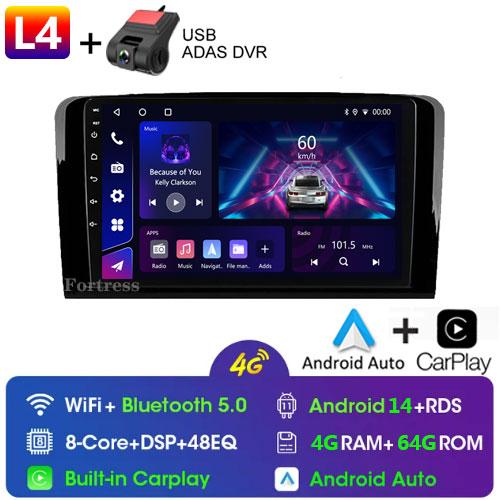 Android 14Car Radio Stereo Multimedia Player GPS For Mercedes Benz M-Class W164 GL-Class X164 ML GL RDS Carplay 2 Din Head Unit