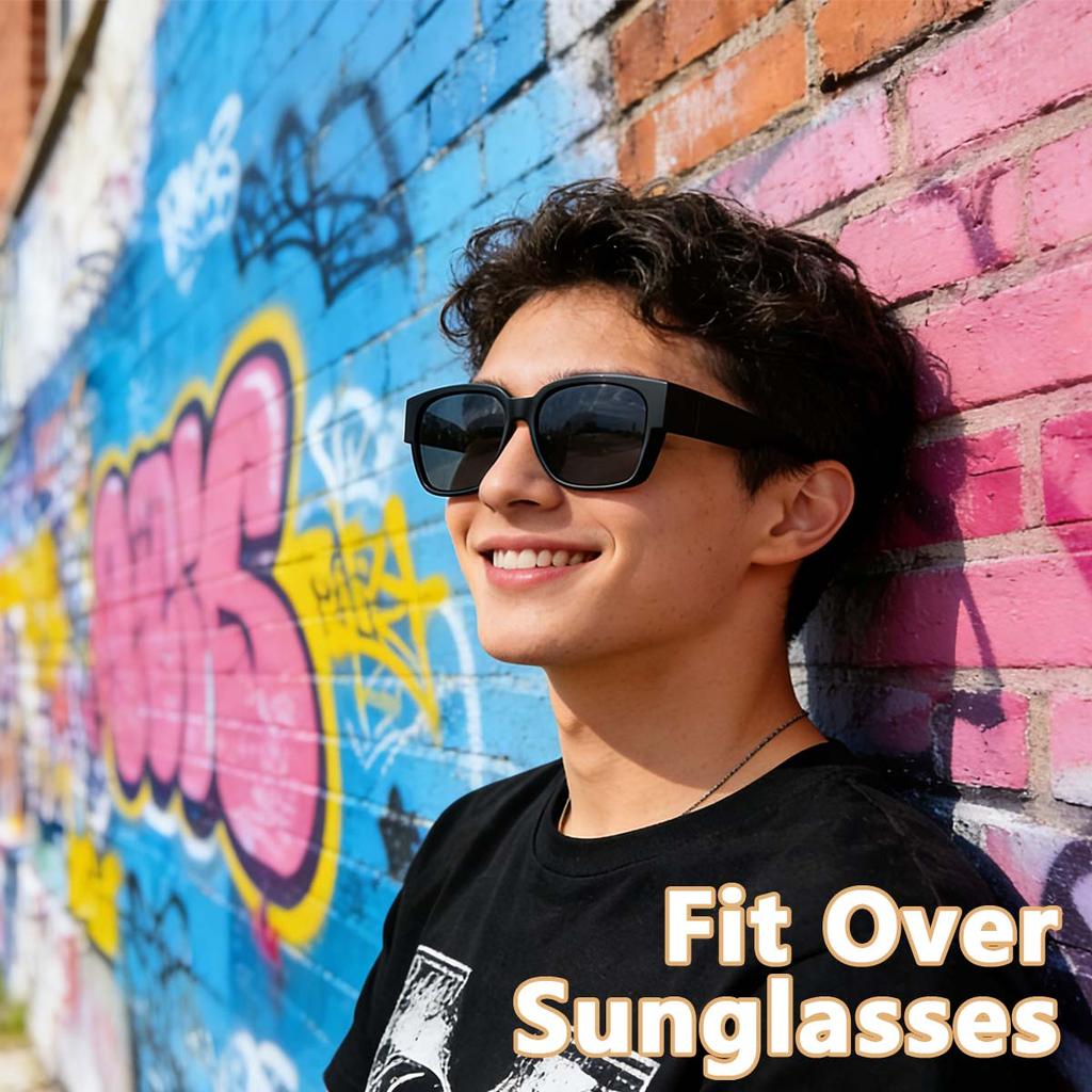 Paquete de 2 Gafas de Sol Polarizadas Fit Over para Hombres Mujeres, Gafas de Sol de Moda para Usar Sobre Gafas, Gafas con Protección UV