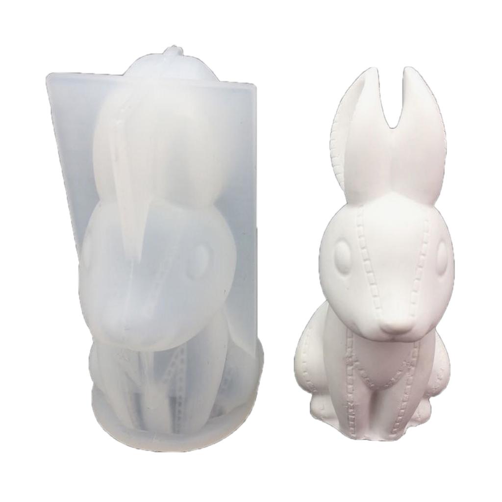 3D Rabbit Resin Mold for DIY Gypsum Ornament Craft Easter Party Decor Rabbit Shape Epoxy Resin Casting Silicone Molds