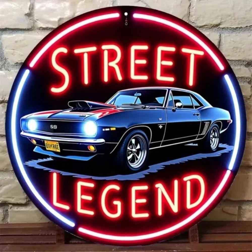 Iron Wall Art Vintage Muscle Car Decor Metal Tin Sign Ready to Hang Cafe Bar Man Cave