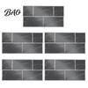 Retro Brick Pattern Wall Art 5Pcs Vintage Tile Stickers, Waterproof Oil?Proof Wallpaper, Peel Decorative Tiles for Home & Stick Backsplash