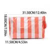 Pvc Striped Cosmetic Bag Makeup Bag With Zipper Waterproof Travel Toiletry Bag Makeup Brush Case 1Pc