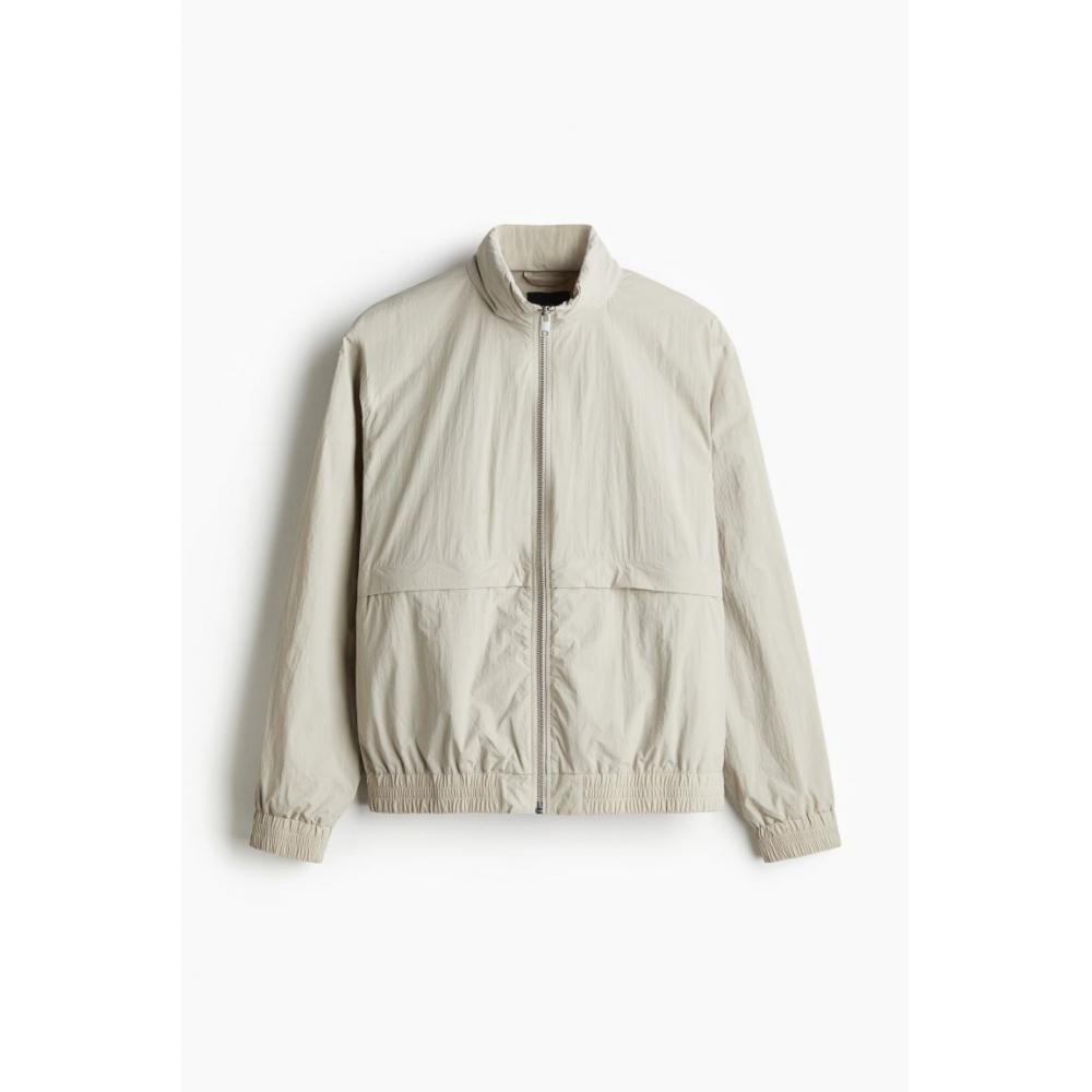 H M Nylon Windproof Jacket Loose Fit ligHt Beige
