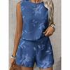 2026 European and American Cross-border Foreign Trade Summer Casual Sleeveless Vest Women's Clothing Comfortable Crew Neck Shorts Set Advanced Texture