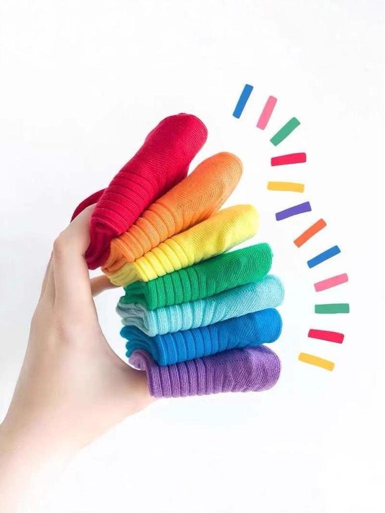 Children’s Fluorescent Solid Color Combed Cotton Socks – Spring/Summer Trend