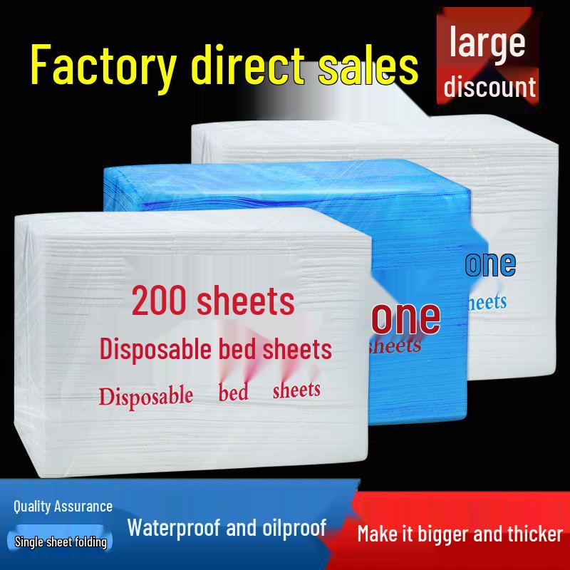 Waterproof & Oil-Proof Disposable Massage Bed Sheets, 200-Pack, Breathable, Thickened, with Face Hole for Beauty Salons