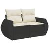 VidaXL Salon de Jardin avec Coussins 7 pcs, Canapés de Terrasse, Ensemble de Meubles de Patio, Mobilier d'Extérieur, Noir 3221785