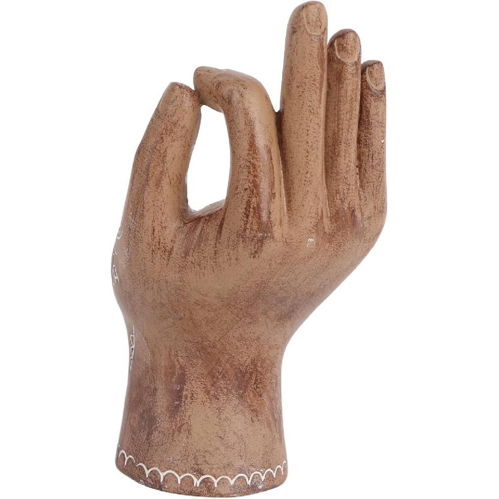 Hztyyier Buddha Yoga Candle Holder Carved Gesture Candlestick Hand Tabletop Tealight Desktop Candle Decor