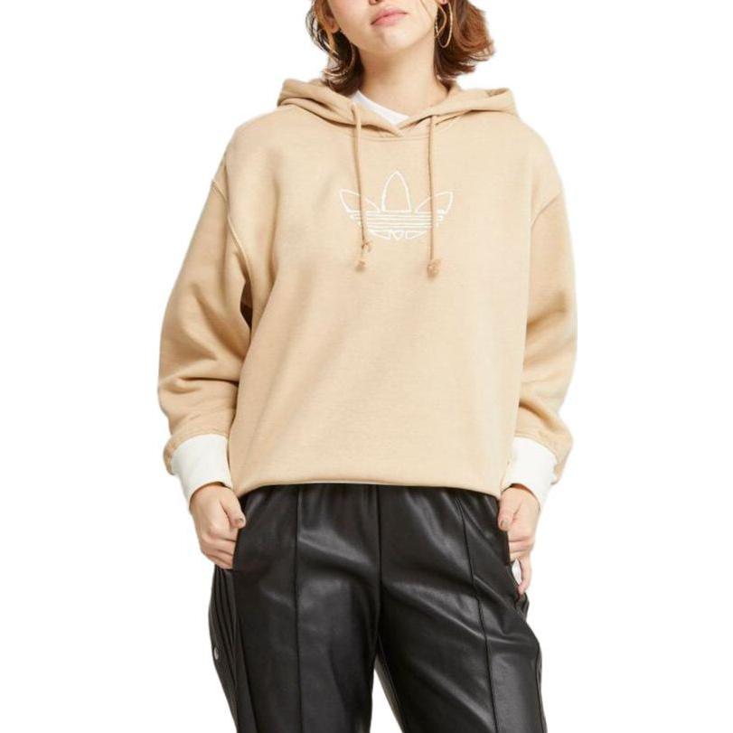 adidas Jachetă cu glugă, culoare uni, cu șnur, pentru femei, îmbrăcăminte exterioară, bej IK9893