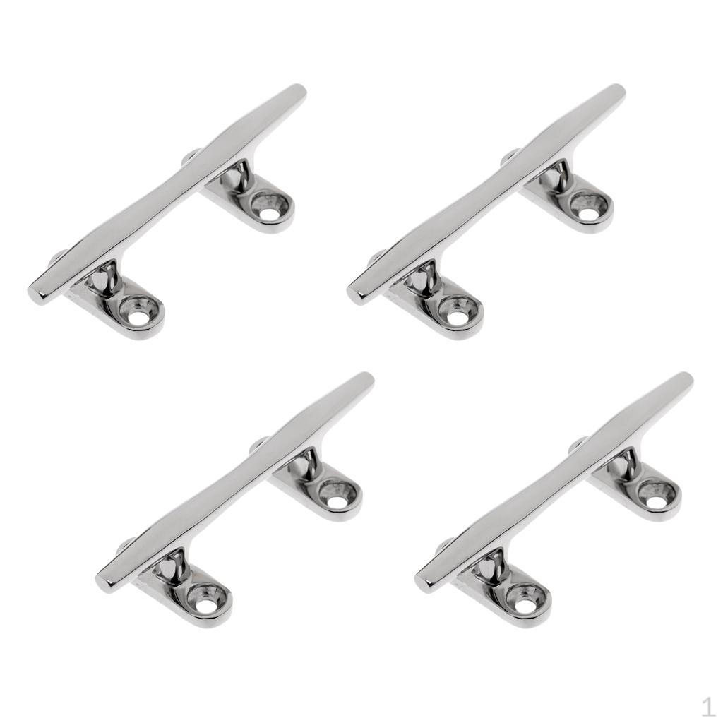 4 Pieces 100mm / 4'' Marine Rope Dock Deck Cleat Mooring Accessories