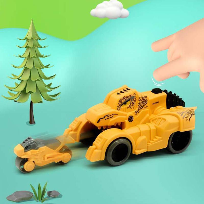 New Dinosaur Tank Inertia Glide Ejection Car Simulation Shape Boy Girl Parent-child Interactive Educational Toy White