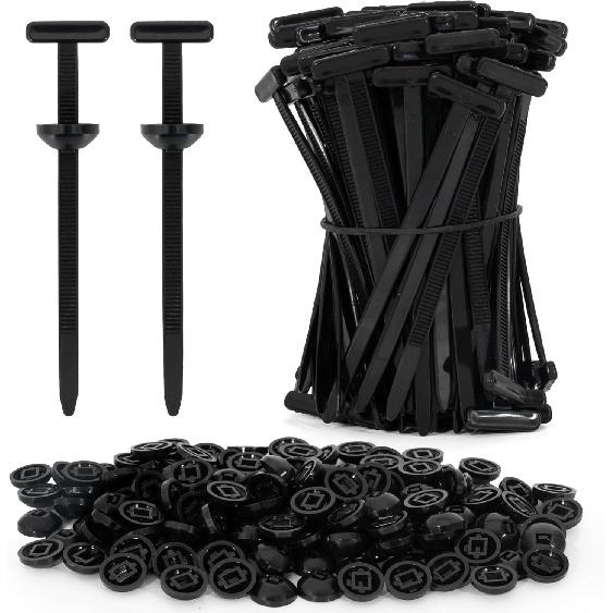 

150 Pcs Nylon Universal Cable Tie Buckle, T Style Zip Ties Button Fixion Tools, Automotive Replacement Rivet Fixing, Clips for Cars Repair Engine 150