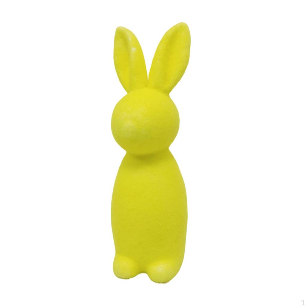 22cm Flocked Bunny Easter Decoration Decor, Festive Decor Flocking Figurine for Party