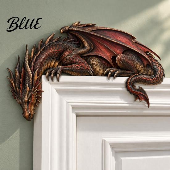 Door Frame Accents Sleeping Dragon Topper Medieval Fantasy Wall Decor for Doorway Creative Doorway Art Corner Decor No Drill Installation