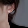Real 925 Silver Flower Screw Puncture Stud Earrings for Women Fine Jewelry Light Luxury Minimalist Accessories