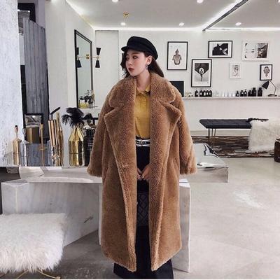 Winter Version of The New Teddy Bear Coat Women's Long Lamb Cashmere and Thick Wool Cashmere Fashion Coat