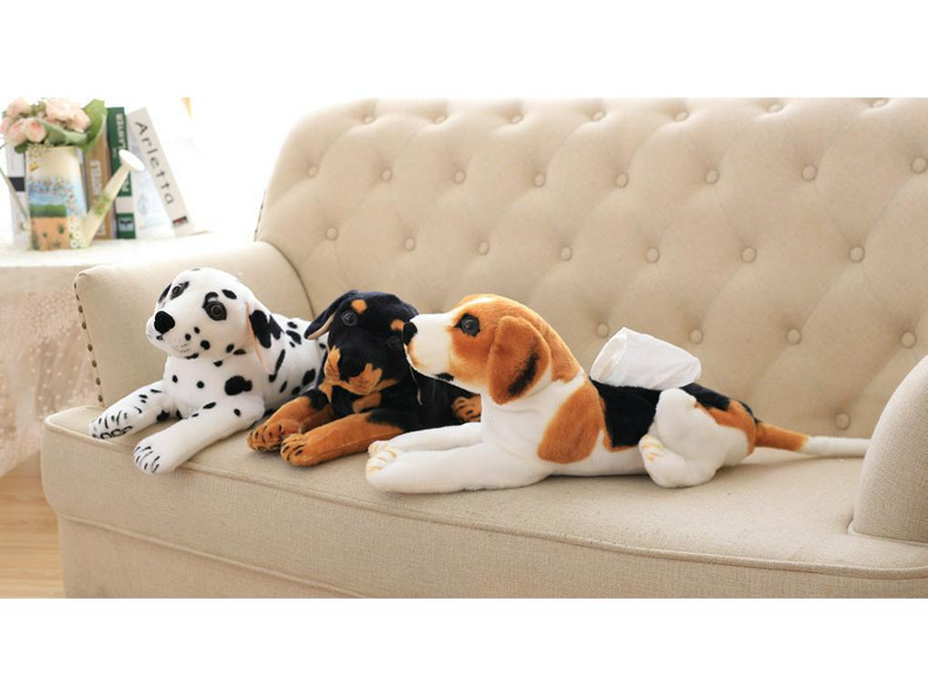 Set cutie de șervețele pluș animal desen animat creativ - Design câine cu pete și tigru