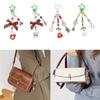 Bowknot Acrylic Phone Charm Straps Elegant Beaded Bowknot Phone Charm with Christmas Charm for Backpacks Purses